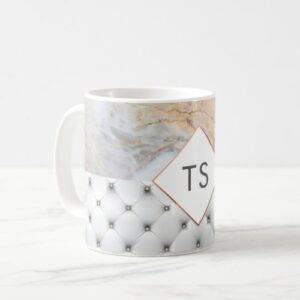Personalised Monogram Rose Gold Grey Mug
