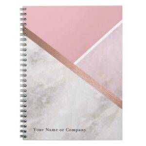 Personalised Rose Gold Copper Marble Notebook