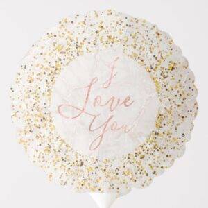 Personalised Rose Gold Glitter I Love You Balloon