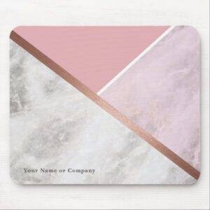 Personalised Rose Gold Marble Copper Mouse Mat