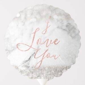 Personalised Rose Gold Marble I Love You Balloon