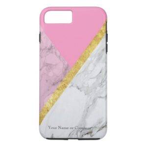 Personalised Rose Gold Marble iPhone Tough Case
