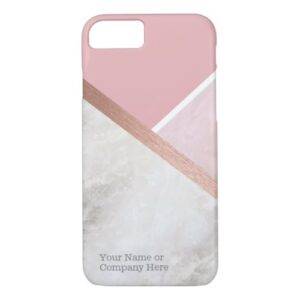 Personalised Rose Marble & Faux Copper Case iPhone