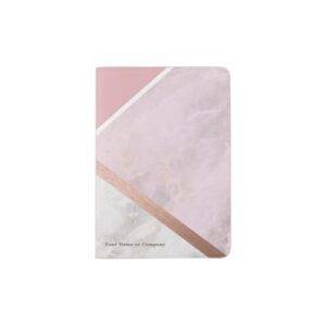Personalized Rose Gold Copper Marble Passport Case