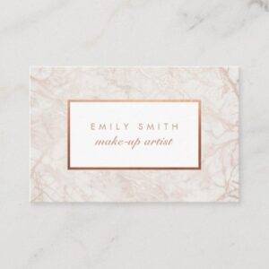 Personalized Rose Gold Marble Business Cards