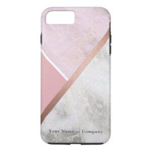 Personalized Rose Gold Marble iPhone Tough Case