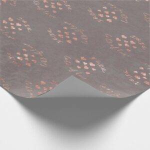 Rose Gold Gray Hearts Wrapping Paper Gift Wrap